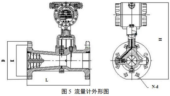 dn100旋進(jìn)旋渦流量計外形圖